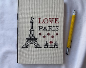 Handmade Cross-Stitch Notebook: Paris Design Journal