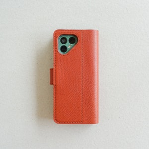 Reddish brown Fairphone 4 flip case book type