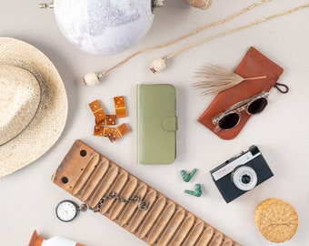 Olive green Fairphone5 flip case book type