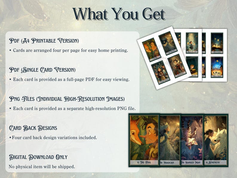 Fairy Tale Tarot Deck – Printable Storybook Tarot, 78 Card Digital ...