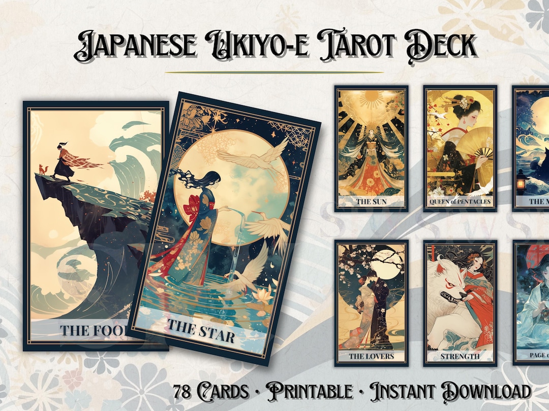 きんぎょ★TAROT Ukiyo-e Tarot Printable – 78 Card Japanese Fortune Telling Set