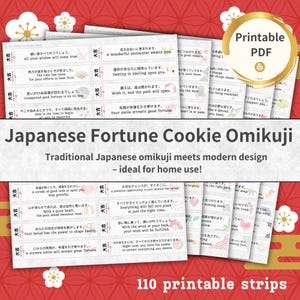 Japanischer Glückskeks Omikuji - Printable PDF Set