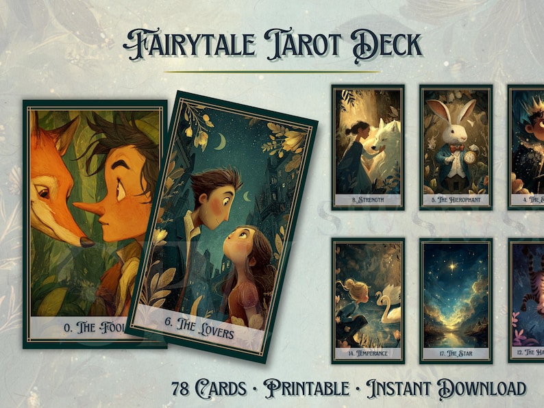 Fairy Tale Tarot Deck – Printable Storybook Tarot, 78 Card Digital ...