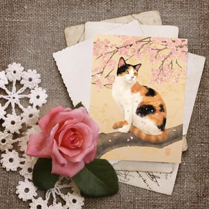 Serene Calico Cat Fine Art-postkaarten