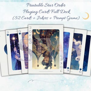 Druckbares Star Order Spielkarten Full Deck (52 Karten + Joker + Prompt Spiel) | Digitaler Download