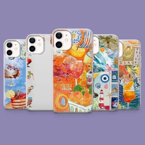Aperol Spritz Coque de téléphone cocktail d'été avec alcool pour iPhone 16, 15, 14, 13, 12, 11, Samsung S25, S24FE, S23 A55 A35 Pixel 9 9Pro 8A 7A