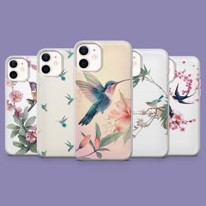 Custodia per telefono Colibri, piccolo uccello, custodia minimalista per iPhone 16, 15, 14, 13, 12, 11, Samsung S25, S24FE, S23 A55 A35 Pixel 9 9Pro 8A 7A