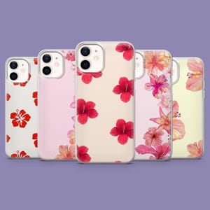 Hibiscus-telefoonhoes Hawaiian Flower Lilly Blooms Cover voor iPhone 16, 15, 14, 13, 12, 11, Samsung S25, S24FE, S23 A55 A35 Pixel 9 9Pro 8A 7A