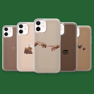 Custodia per telefono beige minimalista, custodia carina minimalista per iPhone 16, 15, 14, 13, 12, 11, Samsung S25, S24FE, S23, A55, A35, Pixel 9, 9Pro, 8A