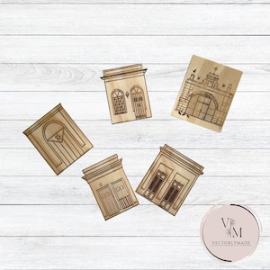 PAQUETE de casas del Viejo San Juan de Puerto Rico - Arte vectorial de línea de arquitectura - Descarga digital svg