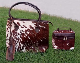 Cowhide Tote Bag: Hair-On Leather Purse - Western Boho Style