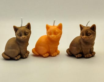 Natural 100% vegan soy wax cat candle with different colours and scents