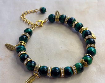 Handmade Tiger's Eye Bracelet: Natural Stone Healing Jewelry