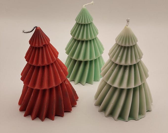 Featured listing image: Holiday Soy wax Candles — Christmas tree with scent.