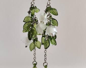 Lily of the Valley Earrings – Handmade Floral Fairycore Jewelry