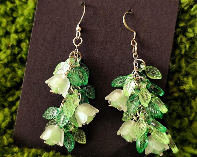 Featured listing image: Lily of the Valley Earrings – Handmade Floral Fairycore Jewelry