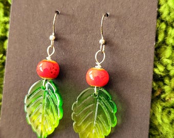 Forest Leaves earrings – Handmade Floral Fairycore Jewelry