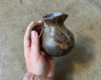 FOUND : handmade CERAMIC PITCHER small pitcher perfect for creamer, gravy or sauce