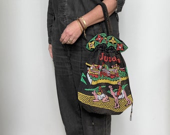 FOUND : vintage TRAVEL JERUSALEM beaded tote bag