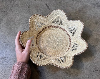FOUND : vintage WOVEN BASKET - traditional woven grass basket