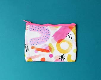 Zipper Pouch Pizazz  - Coin Purse, Make-up Bag 5x7 Painted pattern