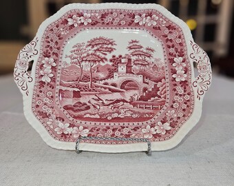 Vintage Spode Pink Tower Cake Plate