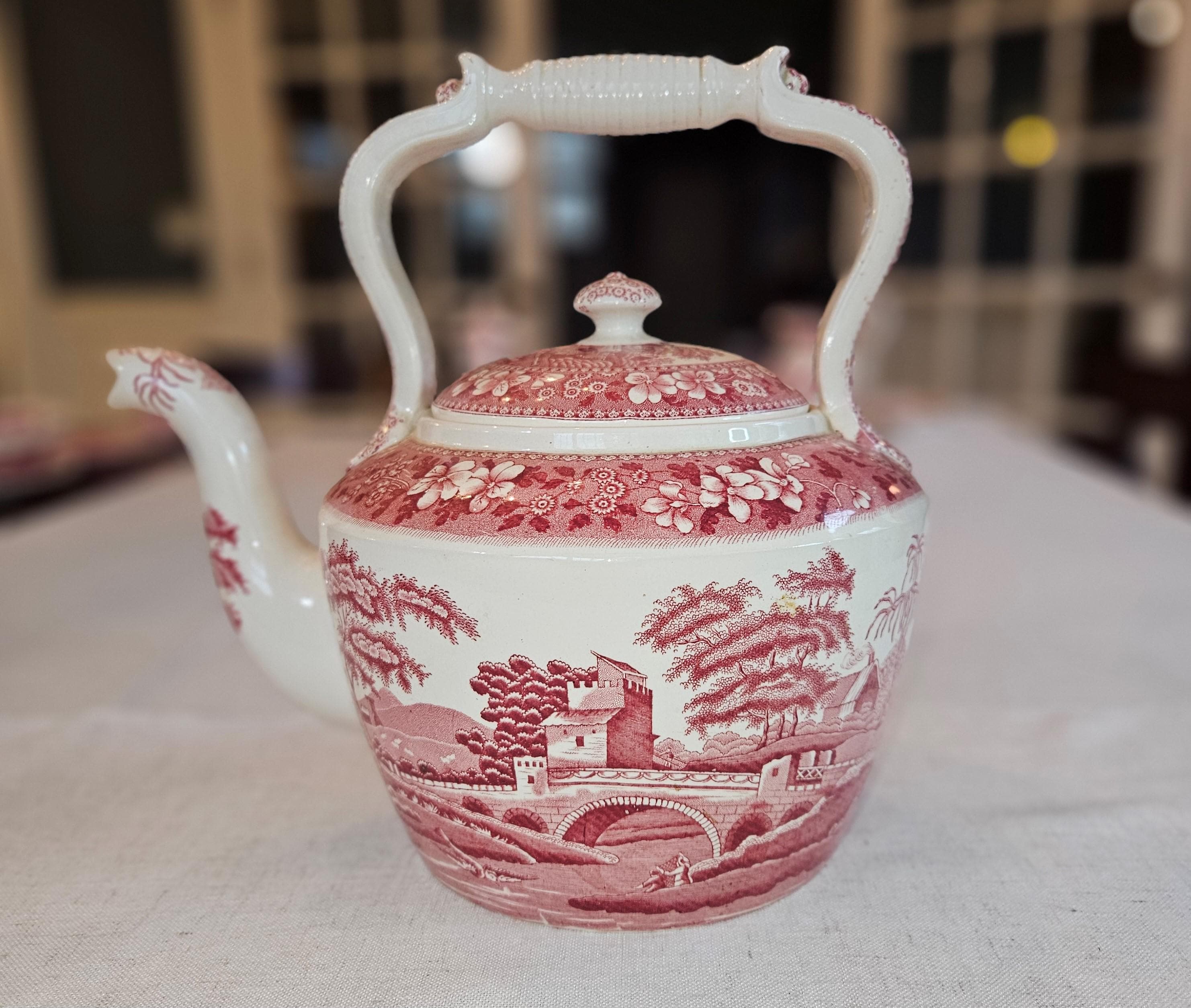 Spode Pink Tower Large Water Kettle
