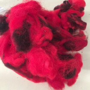 1 ounce of Red Variegated Jacob Sheep wool image 4