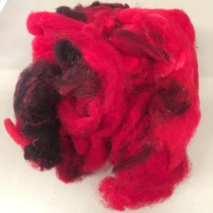 1 ounce of Red Variegated Jacob Sheep wool image 5