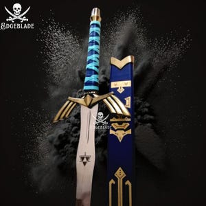 Handmade Legend of Zelda Replica Sword with Sheath, Link&#39;s Master Sword Wall Hanging, Fantasy Gift for Him, Decorative Display