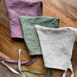 Handmade Linen Pixie Bonnet, Gnome Style Baby Hat, Photography Prop Baby Toddler Child