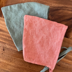 Handmade Linen Pixie Bonnet, Gnome Style Baby Hat, Photography Prop