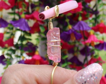 Crystal Cigarette Holder | Smoking Accessories | Rose Quartz Crystal