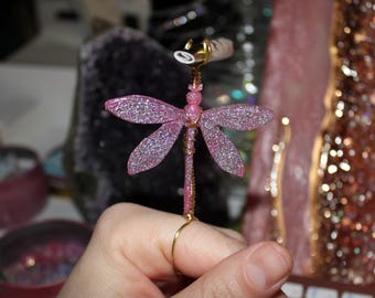 Dragonfly Cigarette Holder | Adjustable Tip | Smoke Ring | Gifts For Smokers | Pink Glitter Wings