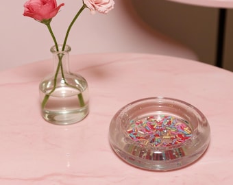 Handmade Candy Sprinkle Resin Ashtray, Dessert-Themed Trinket Tray