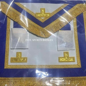 2X Masonic Regalia Craft Provincial Lammfell Vollkleid Schürze, Kragen-Sets