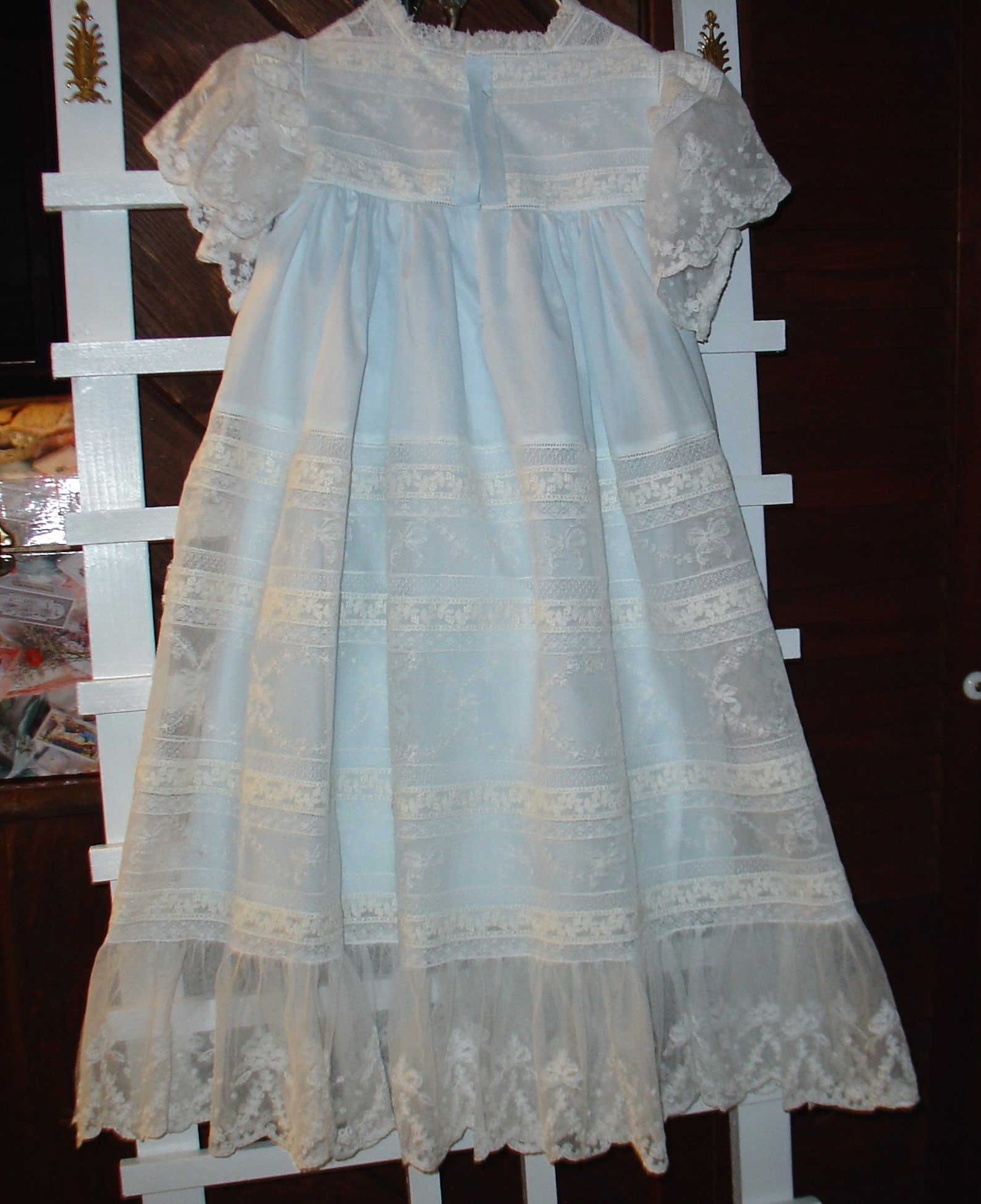 Heirloom dress size 6 blue/off white Beautiful lace Pageant Etsy