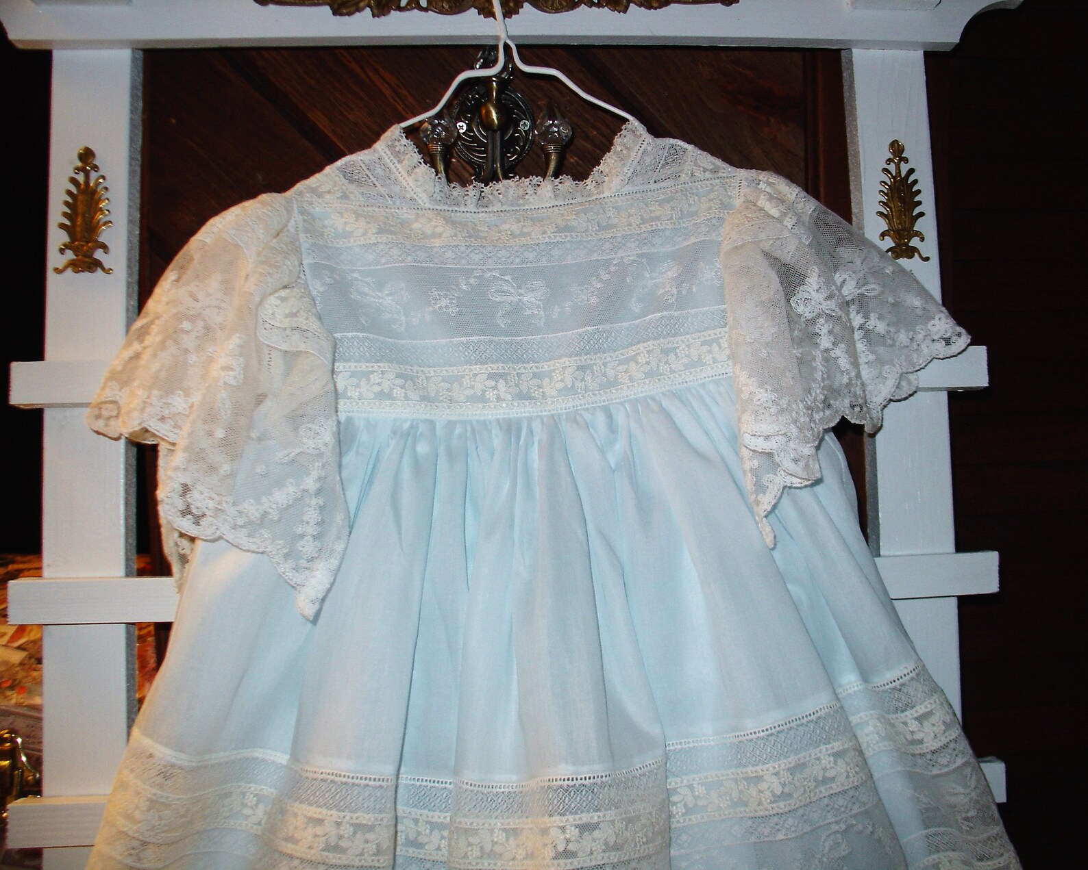 Heirloom dress size 6 blue/off white Beautiful lace Pageant Etsy