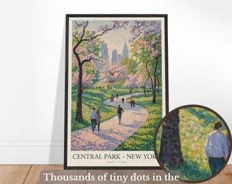 Van Gogh Style Pointillist Poster – New York City, NY, USA Travel Print | Wall Art | Up to 24x36&quot;