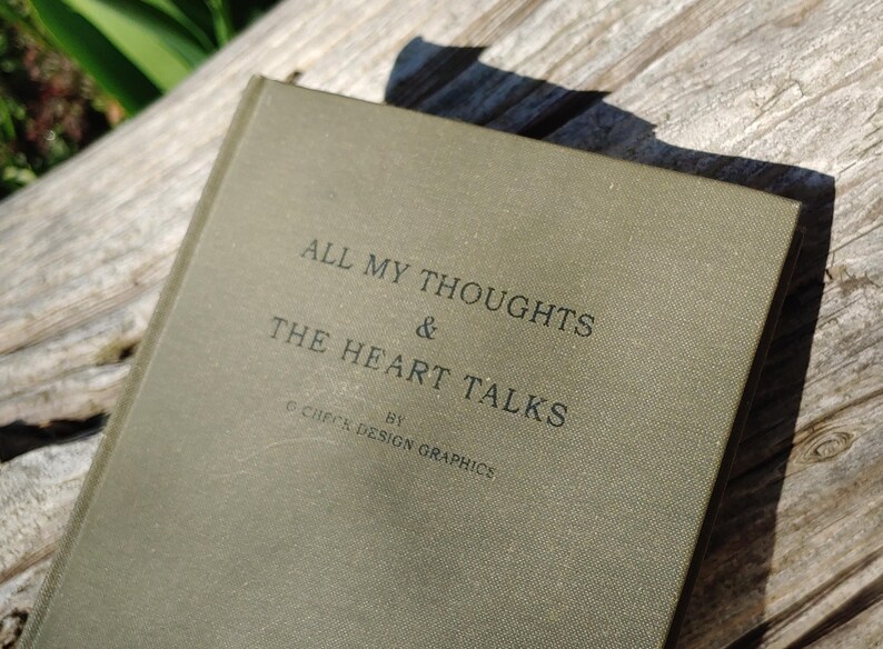 Cuaderno rayado "All my Thoughts and Heart Talks" completamente nuevo con una hermosa tapa dura de estilo vintage de Anthropologie. imagen 4