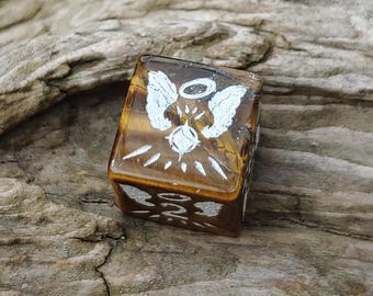 Grace Tiger's Eye - Level Up Dice Glyphic Blind Bag Series 2 Collectible Semi Precious Luxury Six-Sided Dice D6 RPG Dungeons & Dragons