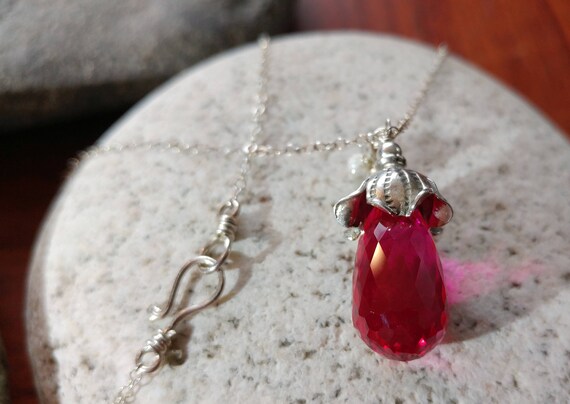 Stunning Pink Topaz Briolette and Sterling Silver… - image 6