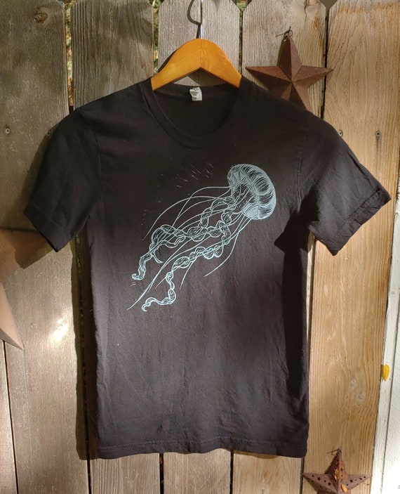 Hand-Printed Jellyfish Block Print Unisex X-Small 