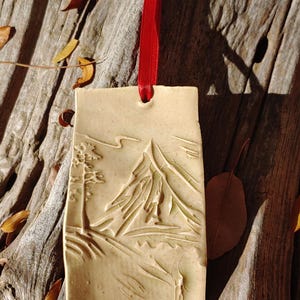 Lovely Handmade Ceramic Hiking Christmas Ornament