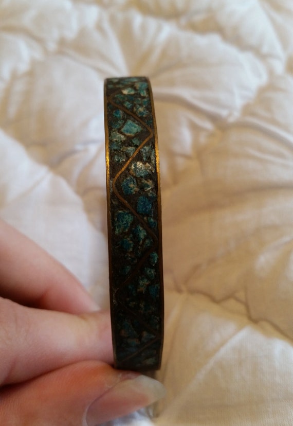 Antique Turquoise and Bronze Bracelet