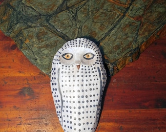 Handmade Ceramic Snowy Owl Wall Hanging