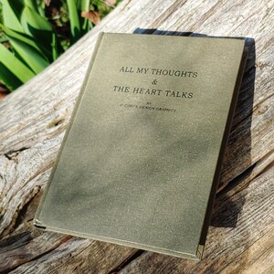 Cuaderno rayado "All my Thoughts and Heart Talks" completamente nuevo con una hermosa tapa dura de estilo vintage de Anthropologie. imagen 2