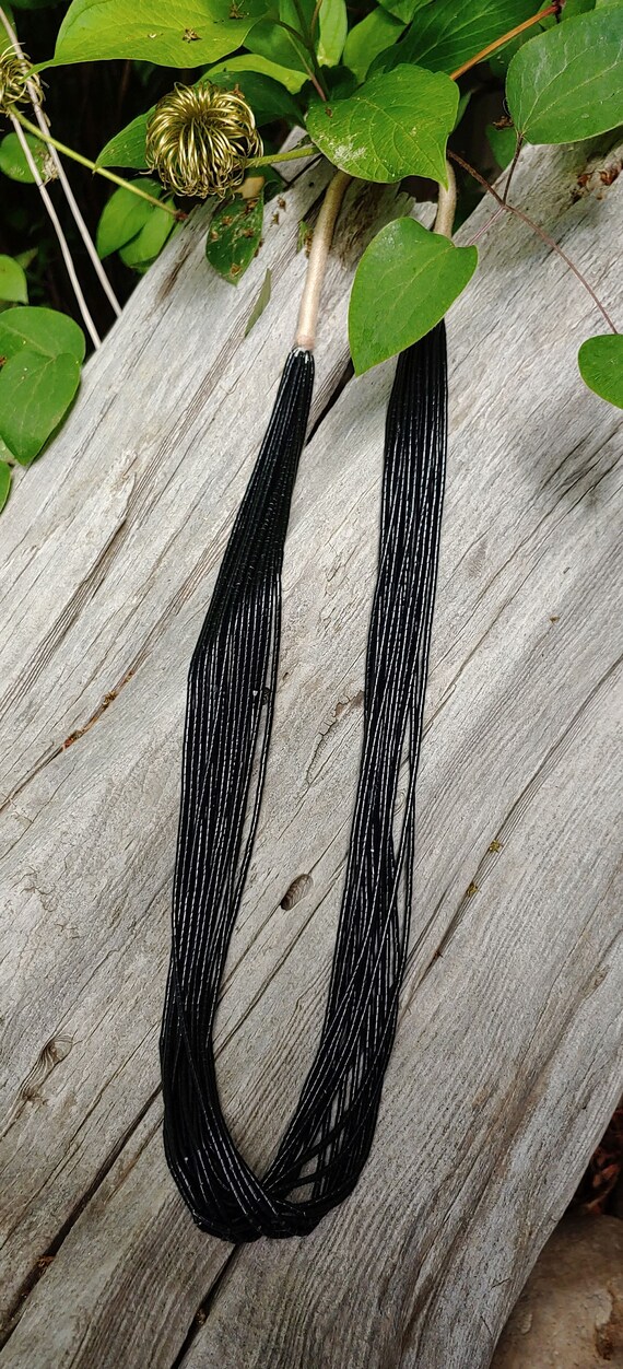 Beautiful Native American Multi-Stranded Long Jet… - image 10