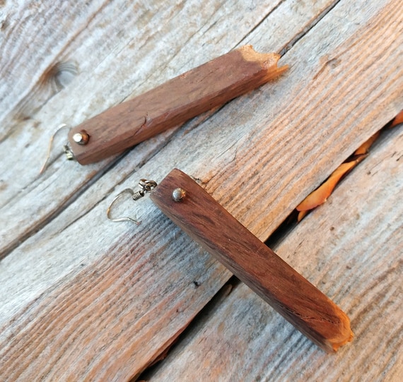 Handmade Wooden Earrings - image 2