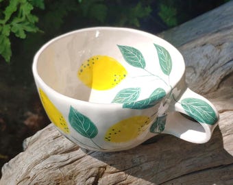 Luscious Handmade and Signed Lemon Mug